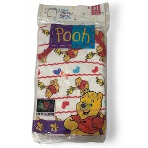 Winnie The Pooh T-Shirt (2) Size N Birth To 13 lbs Vintage New 1995